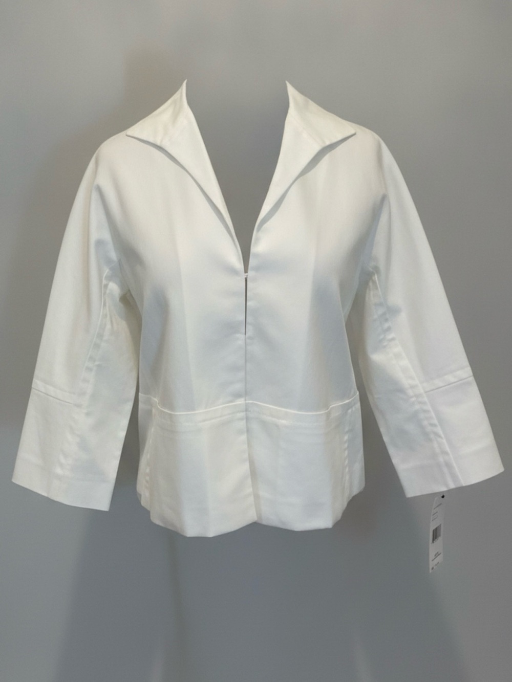 Lafayette 148 New York White Open-Collar Jacket